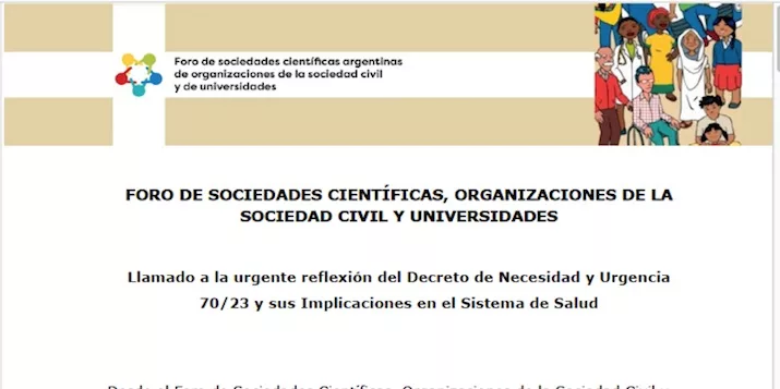 Llamado a la urgente reflexión del Decreto de Necesidad y Urgencia 70/23 y sus implicaciones en el Sistema de Salud