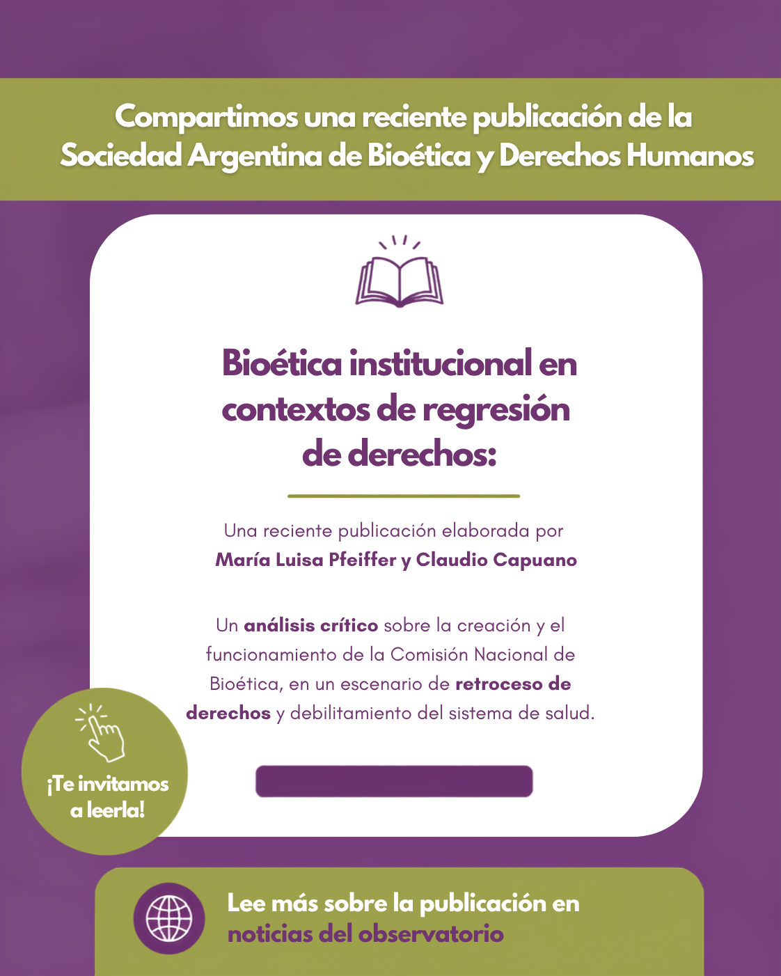 Bioética institucional en contextos de regresión de derechos